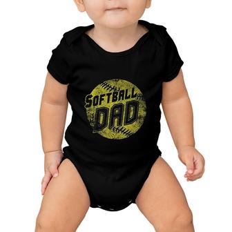 Softball Dad Fastpitch Baby Onesie | Mazezy