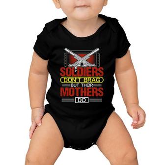 Soldiers Don't Brag - Military Mother Gift Proud Army Mom Baby Onesie | Mazezy