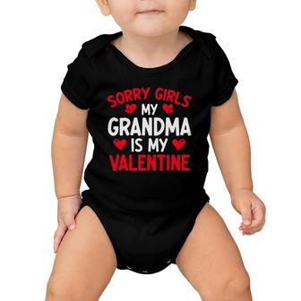 Sorry Girls Grandma Is My Valentine Boys Valentine's Day Tee Baby Onesie | Mazezy