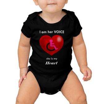 Special Needs Girl In Wheelchair Heart Mom And Dad Baby Onesie | Mazezy