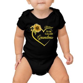 Sunflower Blessed To Be Called Grandma Baby Onesie | Mazezy