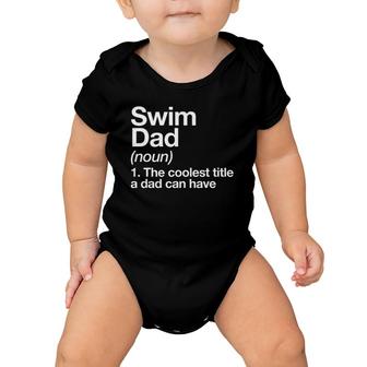 Swim Dad Definition Funny Sports Baby Onesie | Mazezy