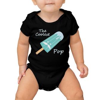 The Coolest Pop Moustache Popsicle Funny Father Baby Onesie | Mazezy