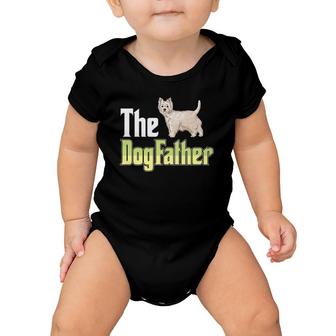 The Dogfather West Highland White Terrier Funny Dog Owner Baby Onesie | Mazezy
