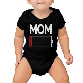 Tired Mom Mommy Low Battery Mothers Day Gift Baby Onesie | Mazezy
