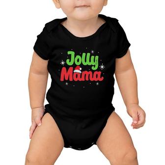 Vintage Jolly Mama Mom Mother Matching Family Christmas Baby Onesie | Mazezy