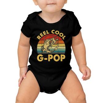 Vintage Reel Cool Gpop Fishing Fathers Day Gift Baby Onesie | Mazezy