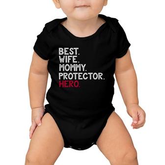 Wife Mommy Protector Hero Mother Baby Onesie | Mazezy