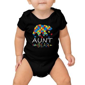 Womens Aunt Bear Autism Awareness Autism Mother's Day Baby Onesie | Mazezy