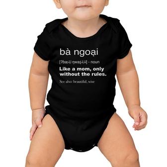 Womens Ba Ngoai Definition Cute Vietnamese Grandma Gift V-Neck Baby Onesie | Mazezy
