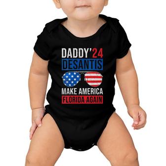 Womens Daddy Desantis 2024 Make America Florida Again V-Neck Baby Onesie | Mazezy