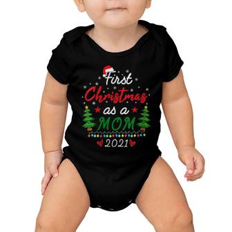 Womens First Christmas As A Mom Pregnancy Announcement New Baby Baby Onesie | Mazezy