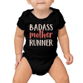 Womens Funny Tanks For Runners Gift Mom Badass Mother Runner Baby Onesie | Mazezy