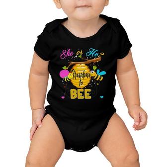 Womens Gender Reveal What Will It Bee Tees He Or She Grandma Baby Onesie | Mazezy