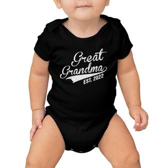 Womens Great Grandma Est 2022 First Time Great Grandmom Cool Gift Baby Onesie | Mazezy