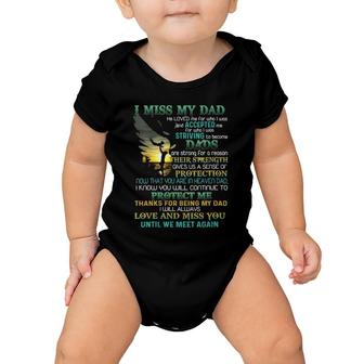 Womens I Miss My Dad Poem A Piece Of My Heart Is In Heaven Lost Dad V-Neck Baby Onesie | Mazezy