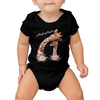 Womens Mama Giraffe New Mom Mommy Gift For Mother's Day Baby Onesie | Mazezy