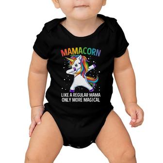 Womens Mamacorn Dabbing Unicorn Mama Funny Mothers Day Gift Baby Onesie | Mazezy