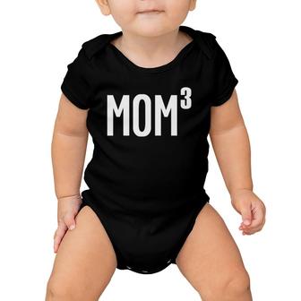 Womens Mom Of 3 Kids Cute Funny Mothers Day Gift For Mom Baby Onesie | Mazezy