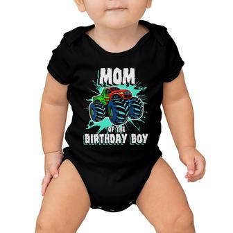 Womens Mom Of The Birthday Boy Monster Truck Birthday Party Baby Onesie | Mazezy