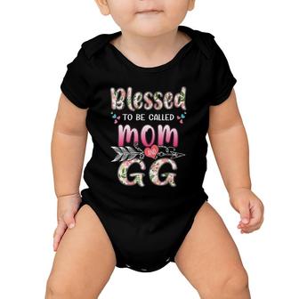 Womens Mother's Day Blessed To Be Called Mom And Gg Floral Baby Onesie | Mazezy