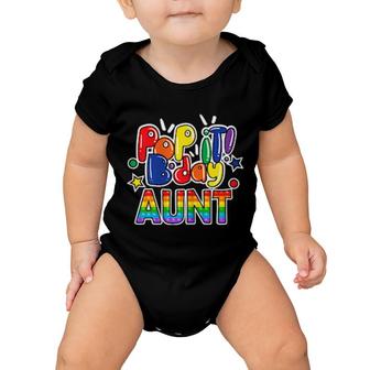 Womens Pop It Aunt Of The Birthday Girl Or Boy Fidget Toy Baby Onesie | Mazezy