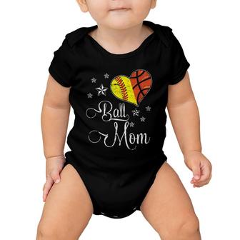 Womens Proud Softball Basketball Mom Ball Mother's Day Baby Onesie | Mazezy AU