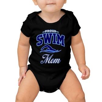Womens Proud Swim Mom Lover Baby Onesie | Mazezy