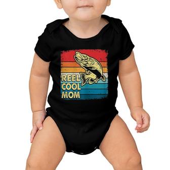 Womens Reel Cool Mom Funny Fish Fishing Mother's Day Gift Baby Onesie | Mazezy