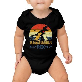 Womens T Rex Dinosaur Mamasaurus Pajama Dino Twin Mom Baby Onesie | Mazezy