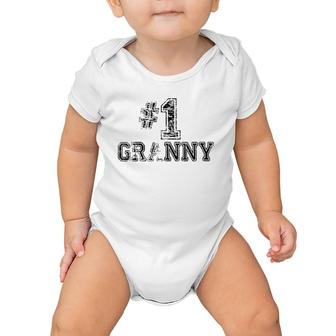 1 Granny - Number One Sports Mother's Day Gift Baby Onesie | Mazezy