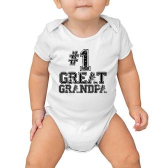 1 Great Grandpa - Number One Sports Father's Day Gift Baby Onesie | Mazezy