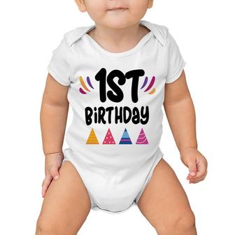 1St Birthday Party Great Hát Birthday Baby Onesie - Seseable