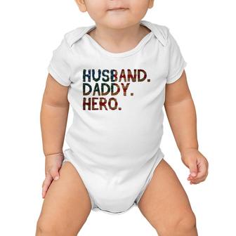 4Th Of July Father's Day Usa Dad Gift - Husband Daddy Hero Baby Onesie | Mazezy