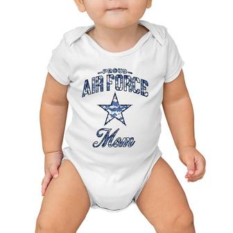 Air Force Mom For Women Star Baby Onesie | Mazezy