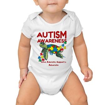 Autism Awareness Turtle Puzzle Mom Kids Teacher Gift Love Baby Onesie