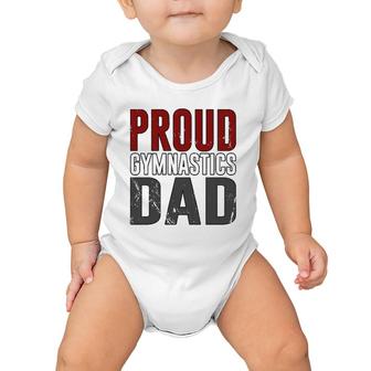 Awesome Distressed Proud Gymnastics Dad Baby Onesie | Mazezy