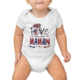 Being Called Mamaw Sunflower Usa Flag 4Th July Patriotic Baby Onesie | Mazezy