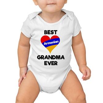 Best Armenian Grandma Ever Armenia Heart Flag Gift Baby Onesie | Mazezy