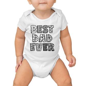 Best Dad Ever Coloring Doodle Art Father's Day Gift Baby Onesie | Mazezy