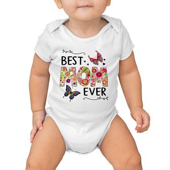 Best Mom Ever Colored Patterns Mother's Day Mama Baby Onesie | Mazezy