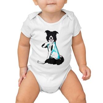 Border Collie Tattoos I Love Mom Sitting Gift Mother's Day Baby Onesie | Mazezy