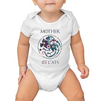Cat Lovers Mother Of Cats With Floral Art Baby Onesie | Mazezy