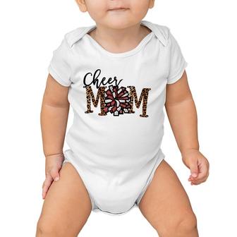 Cheer Mom Cheerleader Mother's Day Leopard Print Baby Onesie | Mazezy