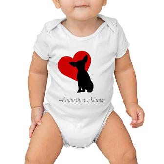 Chihuahua Mama Gift Women Dog Lovers Chiwawa Pets Silhouette Baby Onesie | Mazezy