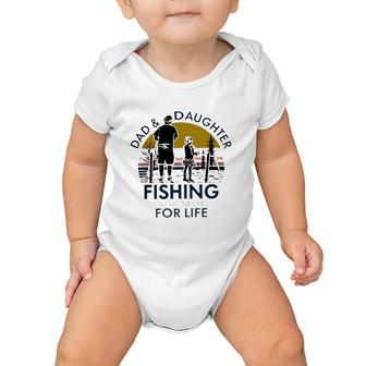 Dad And Daughter Fishing Partners For Life Vintage Baby Onesie | Mazezy