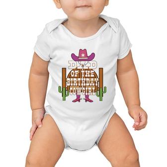 Dad Of The Birthday Cowgirl Kids Rodeo Party B-Day Baby Onesie | Mazezy