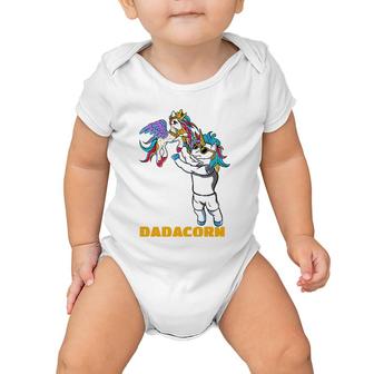 Dadacorn Unicorn Dad For A Family Daddy Father's Day Baby Onesie | Mazezy