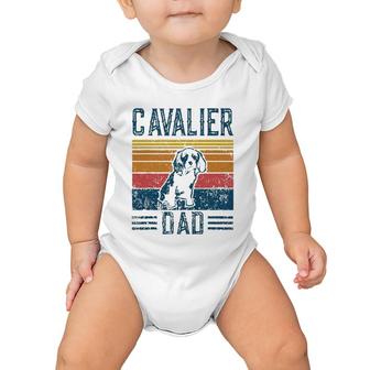 Dog Cavalier King Charles Spaniel Vintage Cavalier Dad Baby Onesie | Mazezy