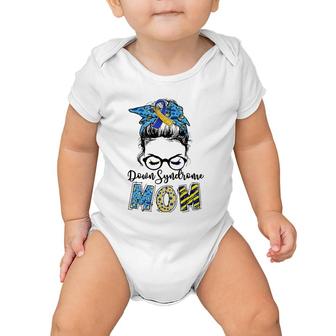Down Syndrome Mom Messy Bun Down Syndrome Awareness Gift Baby Onesie | Mazezy
